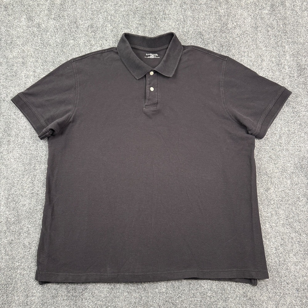 Sun River Mens Polo Shirt XL Regular Fit Black 100% Cotton Short Sleeve
